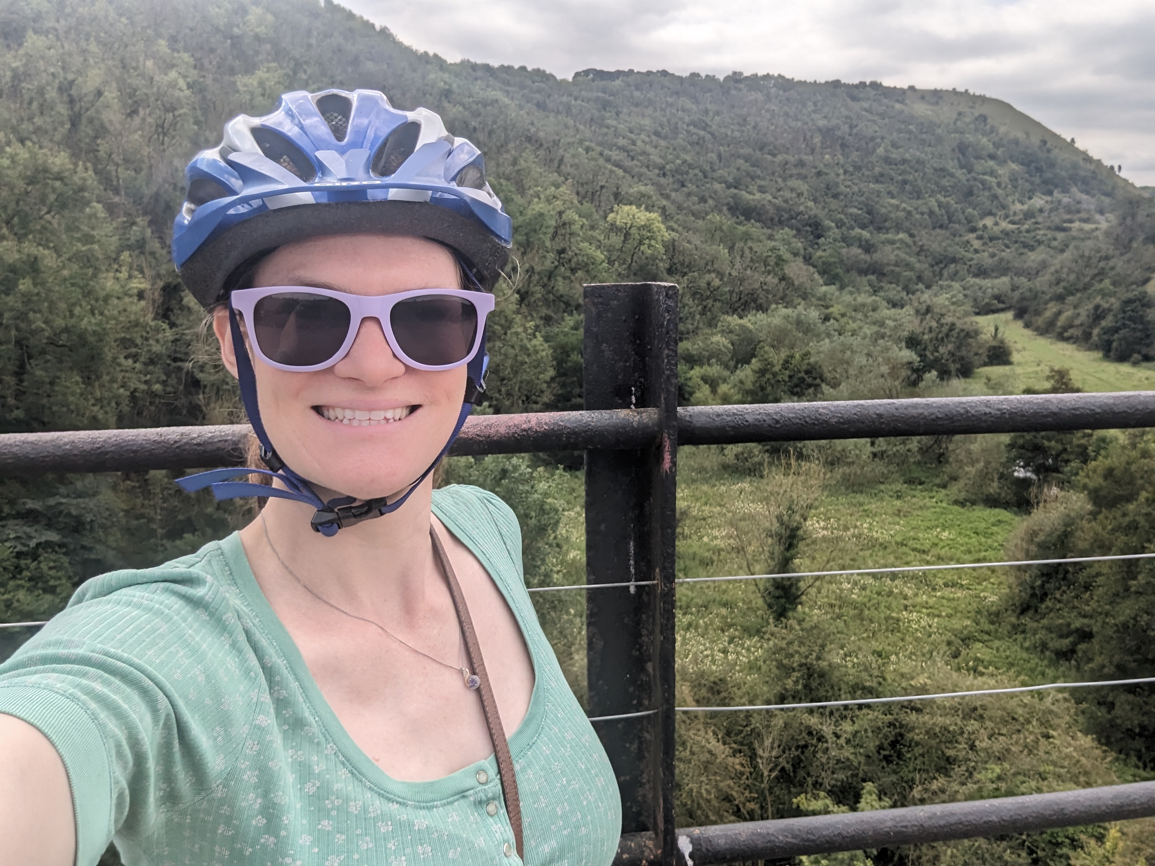 Nicola Smith in a bike helmet